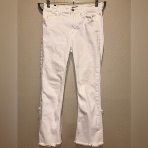 Citizens‎ of Humanity white Drew Fray High-Rise Crop Flare - Size 28
